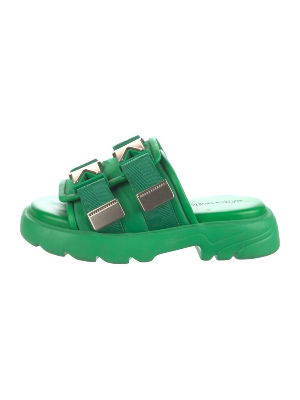 Bottega Veneta Vibrant Green Dual-Buckle Slide